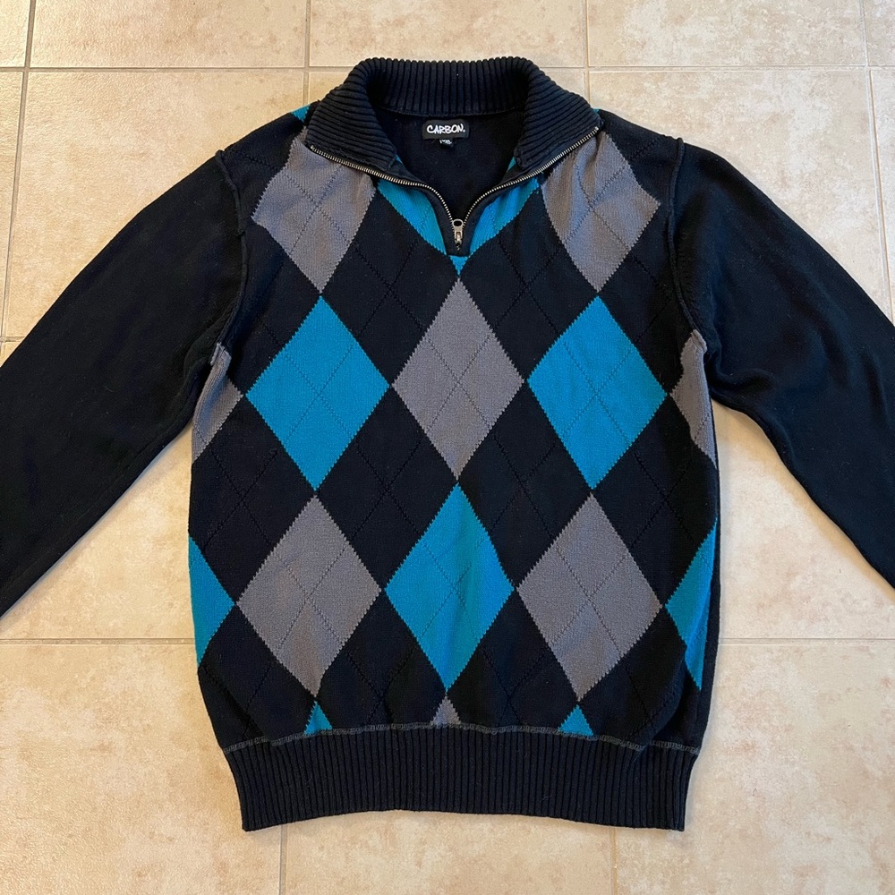 Men's XXL Carbon Argyle Sweater - Picture 2 of 4